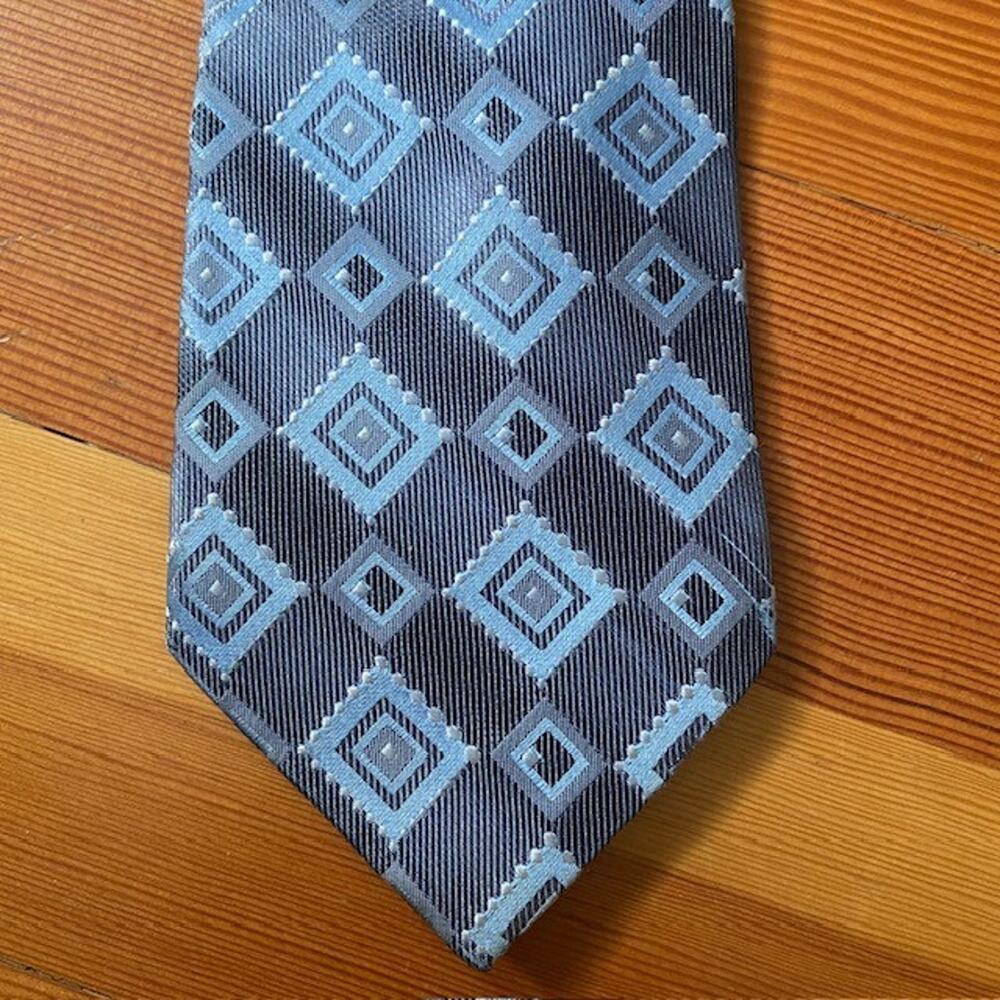 Courage Silk Hand Sewn Handmade Silver Blue Neck Tie Mens Neckwear 4 x 59 inches